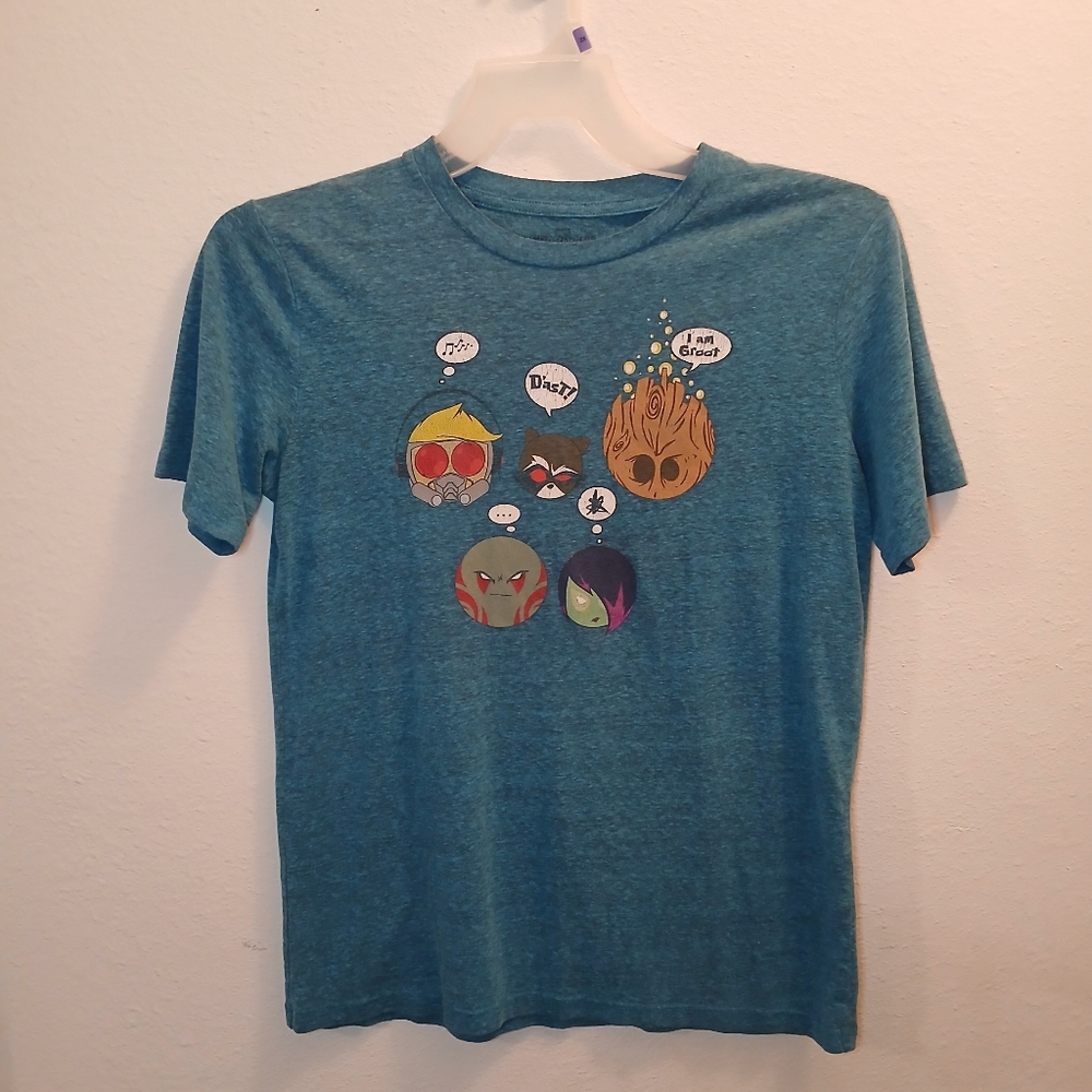 EUC Guardians Of The Galaxy Big Boys T-Shirt Size XL Heather Aqua Graphic